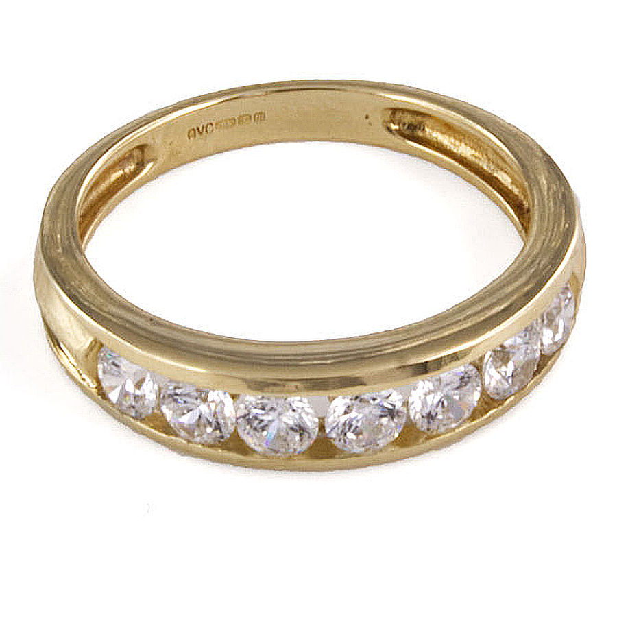 14ct gold Cubic Zirconia half eternity Ring size M